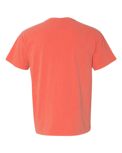 Comfort Colors 1717 Unisex Garment-Dyed Heavyweight T-Shirt - Bright Salmon - Back View