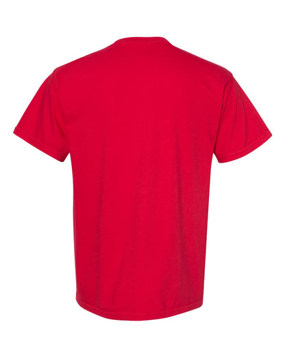 Comfort Colors 1717 Unisex Garment-Dyed Heavyweight T-Shirt - Red - Back View