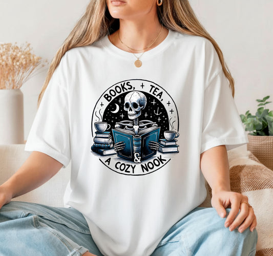 BOOKS, TEA AND A COZY NOOK – Booktrovert DTF Transfer