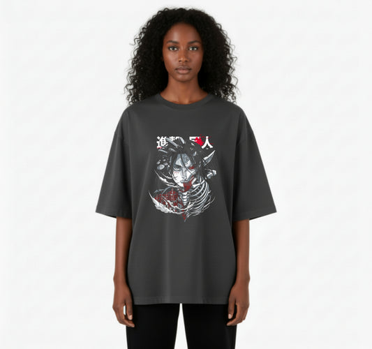 Fierce Red-Eyed Anime Warrior – Anime DTF Transfer