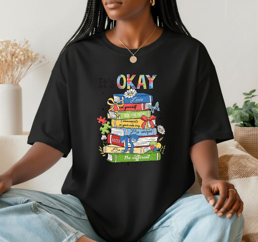 "It's OKAY TO BE DIFFERENT" – Autism Awareness DTF Transfer