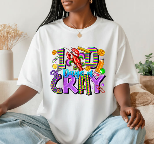 "100 DAYS OF CRAY" Mardi Gras School – DTF Transfer