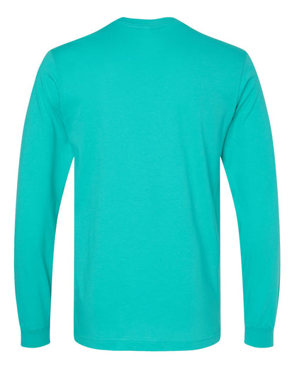 BELLA + CANVAS 3501 Unisex Jersey Long Sleeve Tee - Teal - Back View