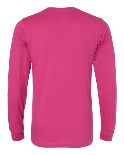 BELLA + CANVAS 3501 Unisex Jersey Long Sleeve Tee - Berry - Back View