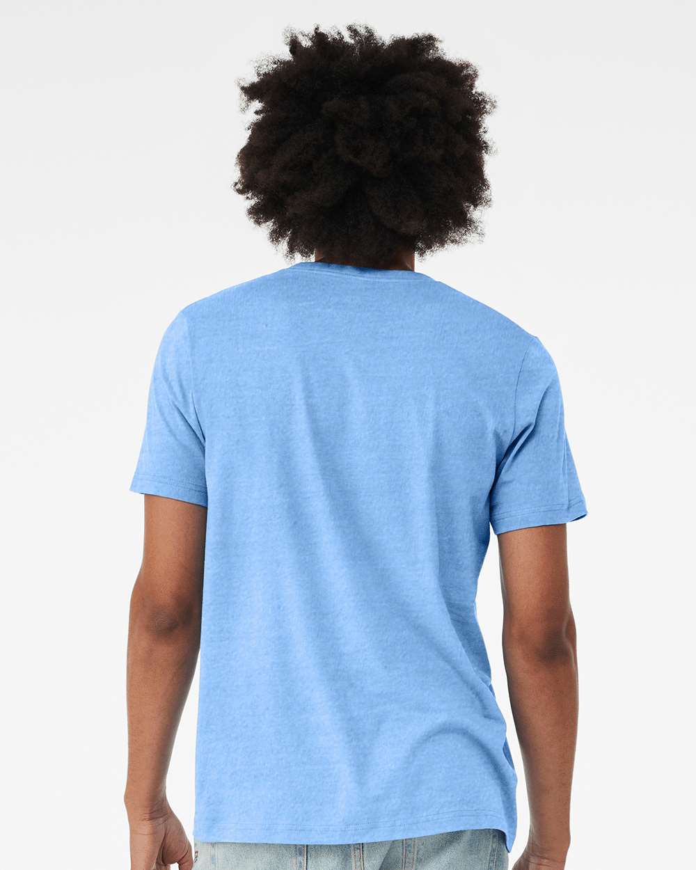 BELLA + CANVAS 3001 Jersey Tee - Carolina Blue - On Model Back