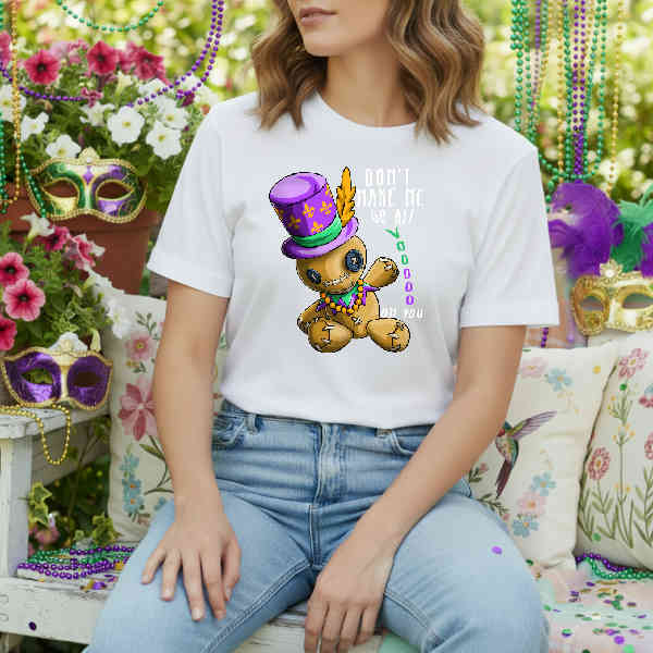 Voodoo Doll Jester Mask Mardi Gras – DTF Transfer