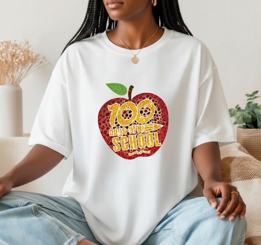 100 DAYS SMARTER Apple – 100 Days of School DTF Transfer
