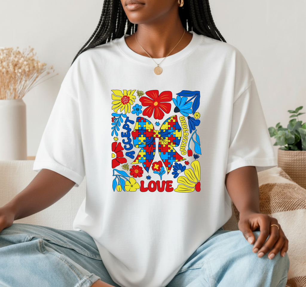 AUTISM MOM Puzzle Heart – Autism Awareness DTF Transfer