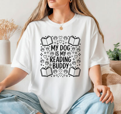 MY DOG IS MY READING BUDDY – Booktrovert DTF Transfer