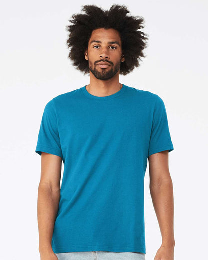 BELLA + CANVAS 3001 Jersey Tee - Electric Blue - On Model Front
