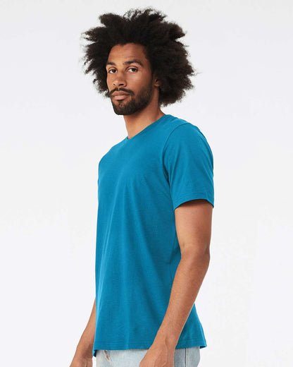BELLA + CANVAS 3001 Jersey Tee - Electric Blue - On Model Side