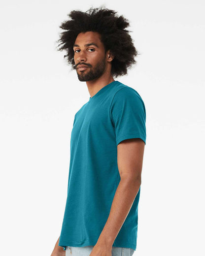 BELLA + CANVAS 3001 Jersey Tee - Marine - On Model Side
