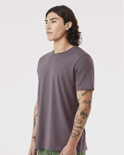BELLA + CANVAS 3001 Jersey Tee - Purple Storm - On Model Side
