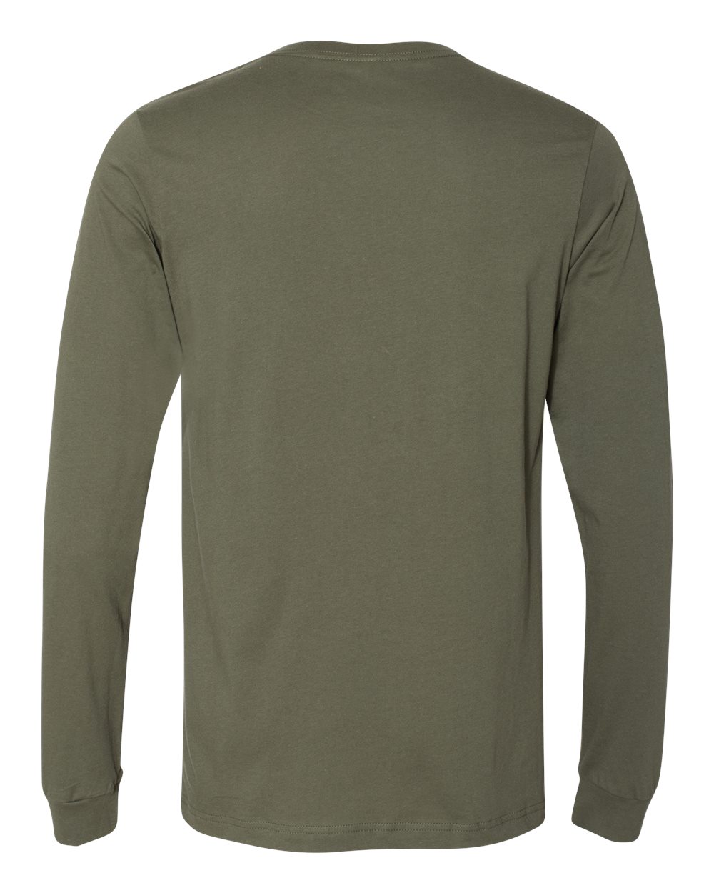 BELLA + CANVAS 3501 Unisex Jersey Long Sleeve Tee - Military Green - Back View