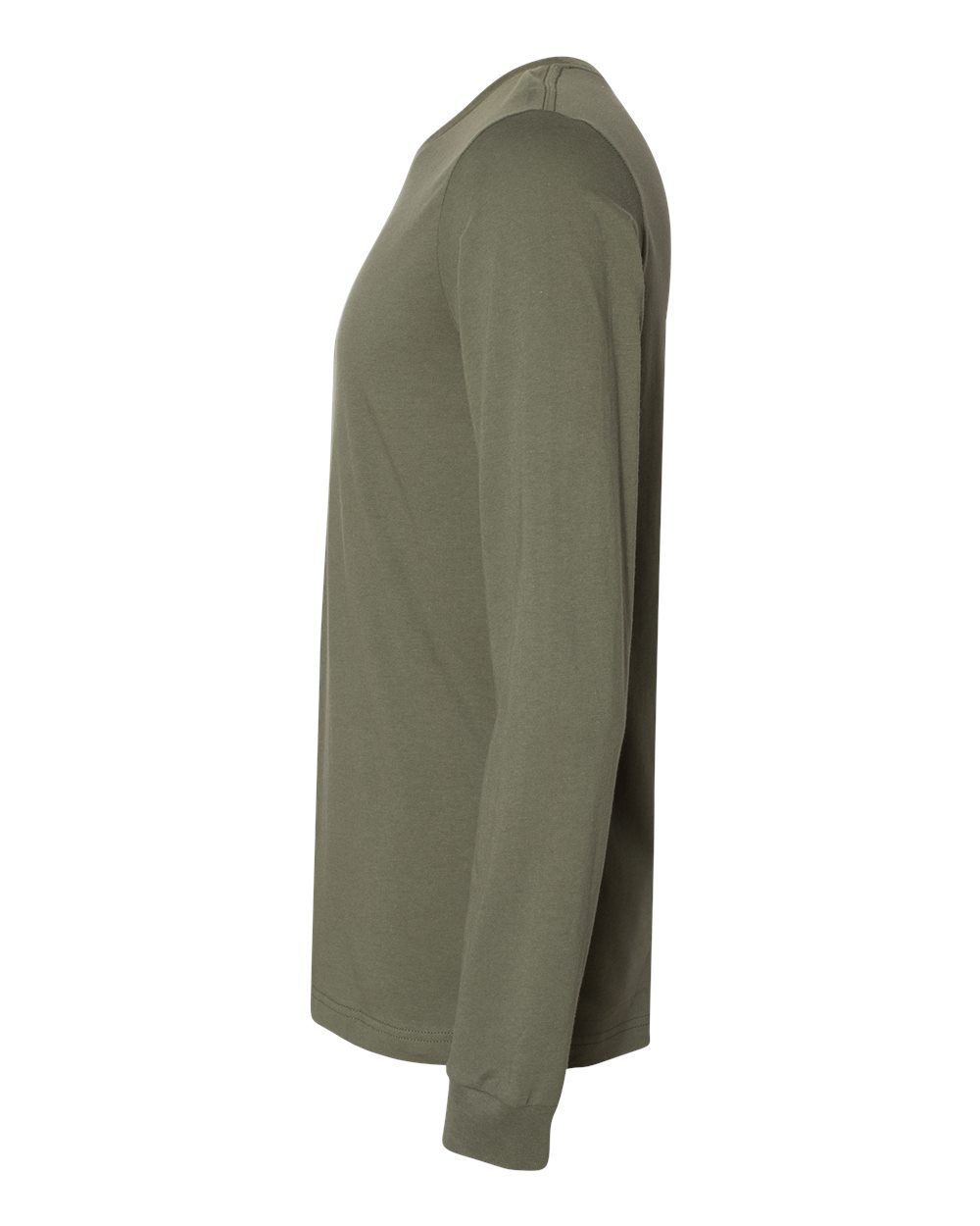 BELLA + CANVAS 3501 Unisex Jersey Long Sleeve Tee - Military Green - Direct Side