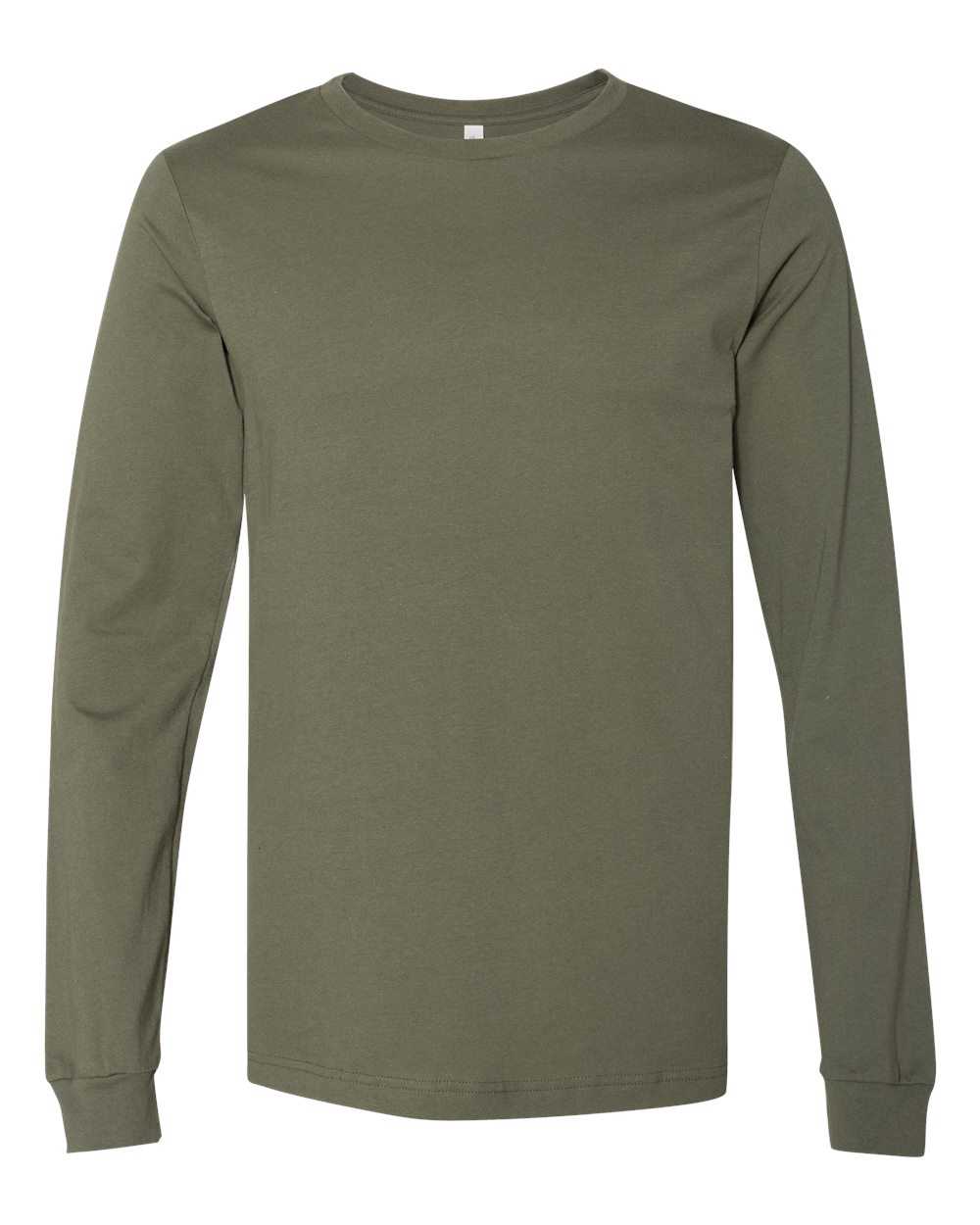 BELLA + CANVAS 3501 Unisex Jersey Long Sleeve Tee - Military Green - Front View