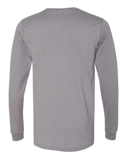 BELLA + CANVAS 3501 Unisex Jersey Long Sleeve Tee - Storm - Back View
