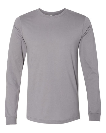 BELLA + CANVAS 3501 Unisex Jersey Long Sleeve Tee - Storm - Front View