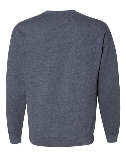 Gildan 18000 Unisex Heavy Blend™ Crewneck Sweatshirt - Heather Dark Navy - Back View