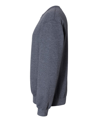 Gildan 18000 Unisex Heavy Blend™ Crewneck Sweatshirt - Heather Dark Navy - Direct Side