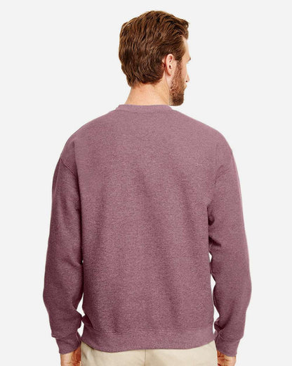 Gildan 18000 Unisex Heavy Blend™ Crewneck Sweatshirt - Heather Dark Maroon - On Model Back