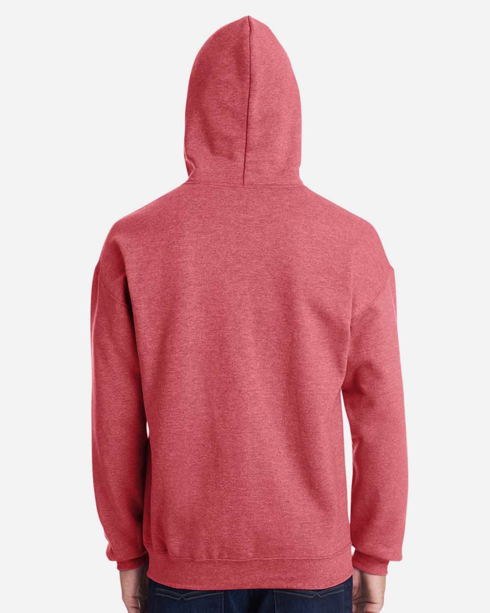 Gildan 18500 Unisex Heavy Blend™ Hooded Sweatshirt - Heather Scarlet Red - On Model Back