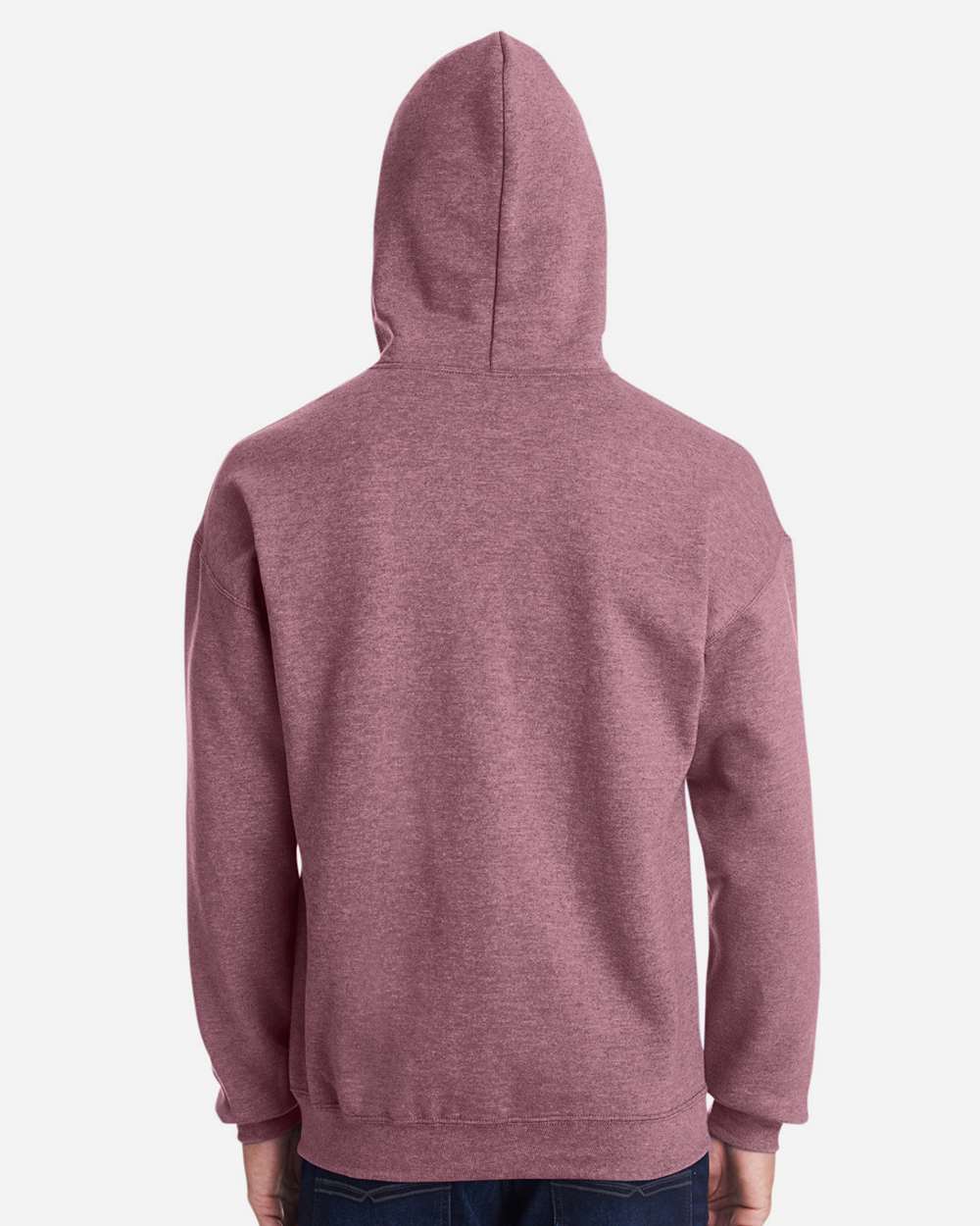 Gildan 18500 Unisex Heavy Blend™ Hooded Sweatshirt - Heather Dark Maroon - On Model Back