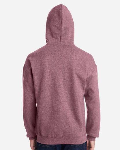 Gildan 18500 Unisex Heavy Blend™ Hooded Sweatshirt - Heather Dark Maroon - On Model Back