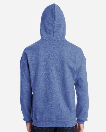 Gildan 18500 Unisex Heavy Blend™ Hooded Sweatshirt - Heather Deep Royal - On Model Back