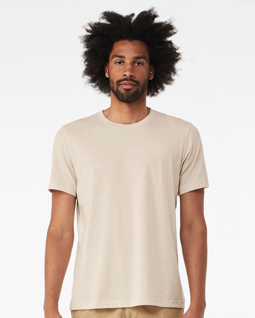 BELLA + CANVAS 3001 Jersey Tee - Dust - On Model Front