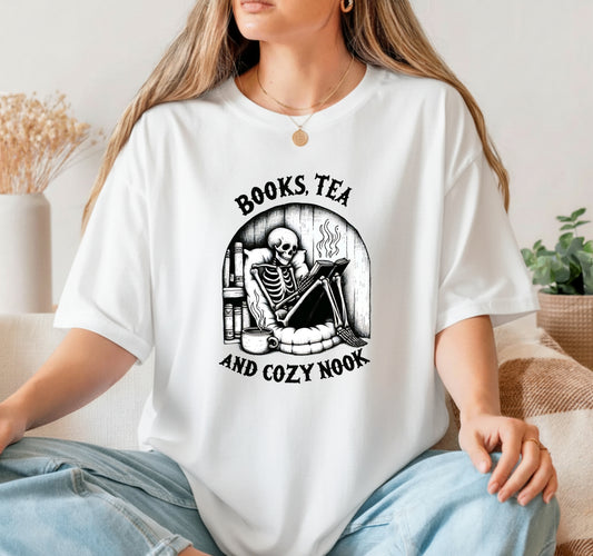 BOOKS TEA AND A COZY NOOK – Book Lover DTF Transfer