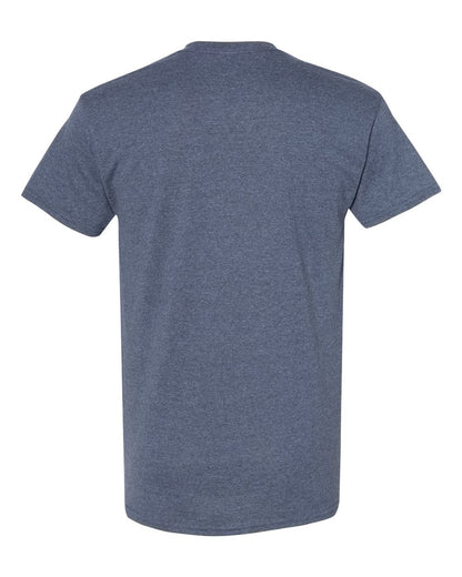 Gildan 5000 Unisex Heavy Cotton™ T-Shirt - Heather Navy - Back View