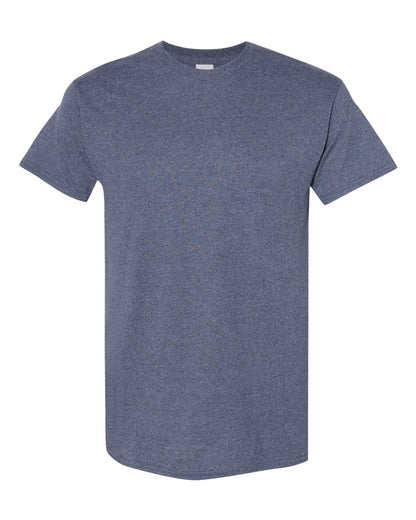 Gildan 5000 Unisex Heavy Cotton™ T-Shirt - Heather Navy - Front View