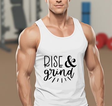 RISE AND GRIND GYM RAT – Gym Fitness DTF Transfer