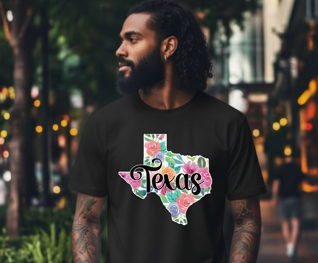 Texas Home State Pride Floral – DTF Transfer