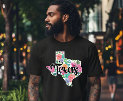 Texas Home State Pride Floral – DTF Transfer