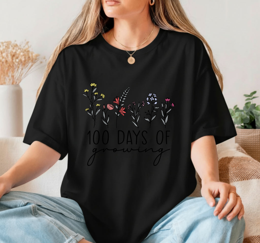100 Days Of Growing Floral – 100 Days of School DTF Transfer