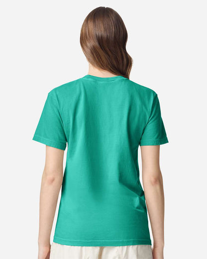Comfort Colors 1717 Unisex Garment-Dyed Heavyweight T-Shirt - Island Green - On Model Back