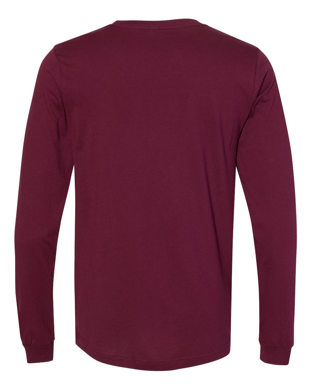 BELLA + CANVAS 3501 Unisex Jersey Long Sleeve Tee - Maroon - Back View