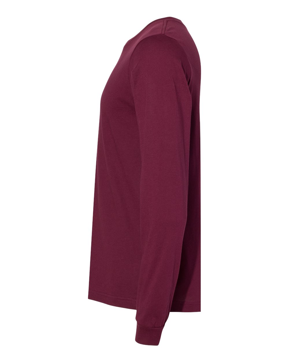 BELLA + CANVAS 3501 Unisex Jersey Long Sleeve Tee - Maroon - Direct Side