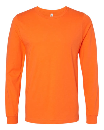 BELLA + CANVAS 3501 Unisex Jersey Long Sleeve Tee - Orange - Front View