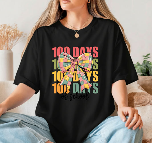 Happy 100 Days of School Coquette Bow – Education DTF Transfer