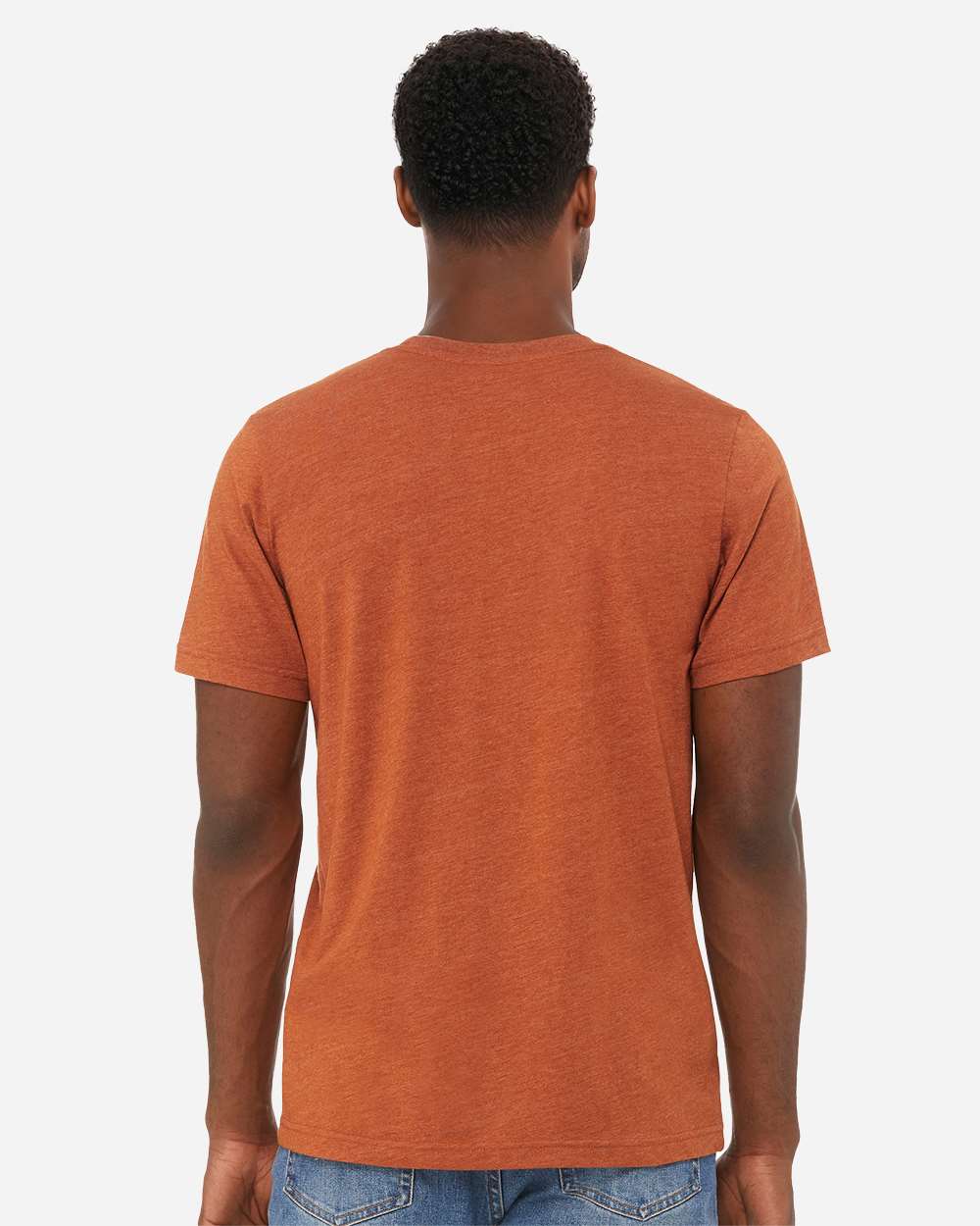 BELLA + CANVAS 3001CVC CVC Jersey Tee - Heather Autumn - On Model Back