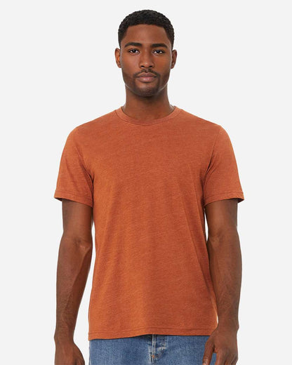 BELLA + CANVAS 3001CVC CVC Jersey Tee - Heather Autumn - On Model Front