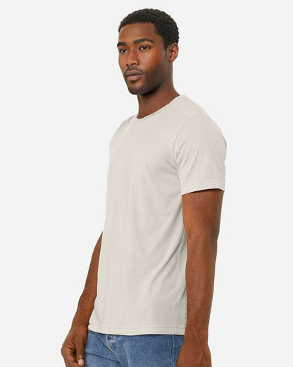 BELLA + CANVAS 3001CVC CVC Jersey Tee - Heather Dust - On Model Side