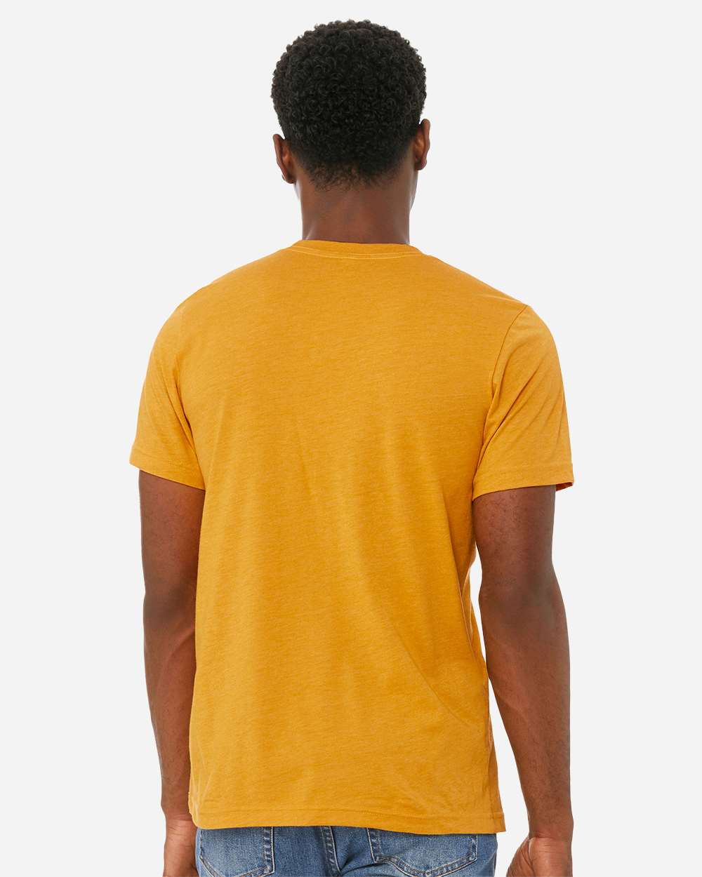 BELLA + CANVAS 3001CVC CVC Jersey Tee - Heather Mustard - On Model Back