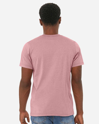 BELLA + CANVAS 3001CVC CVC Jersey Tee - Heather Orchid - On Model Back