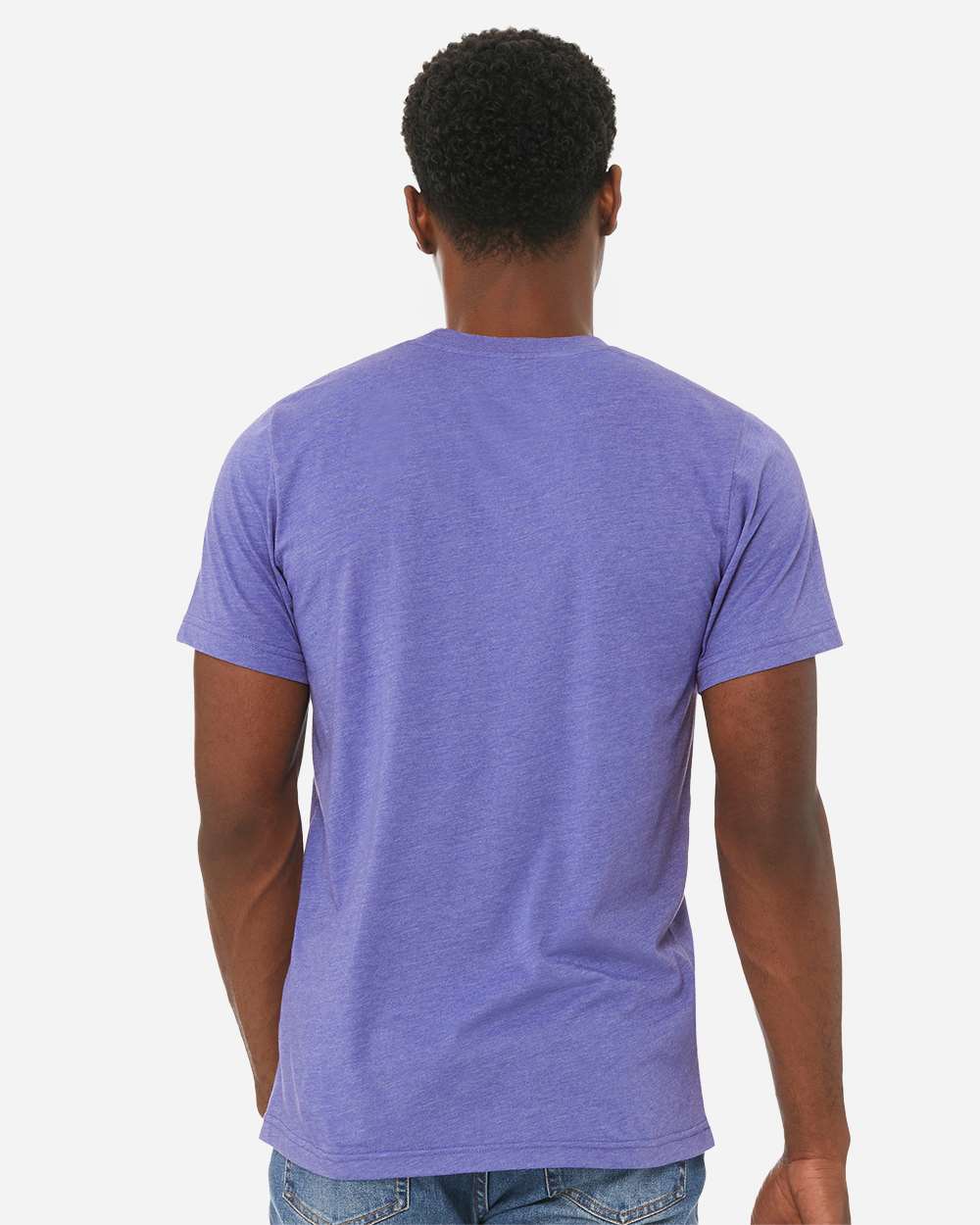 BELLA + CANVAS 3001CVC CVC Jersey Tee - Heather Lapis - On Model Back