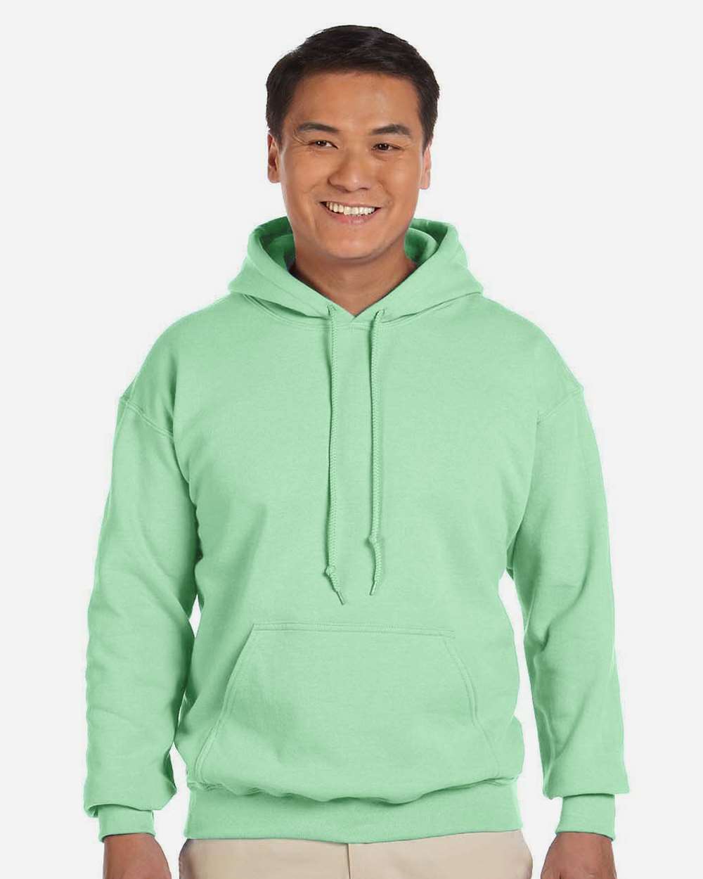Gildan 18500 Unisex Heavy Blend™ Hooded Sweatshirt - Mint Green - On Model Front
