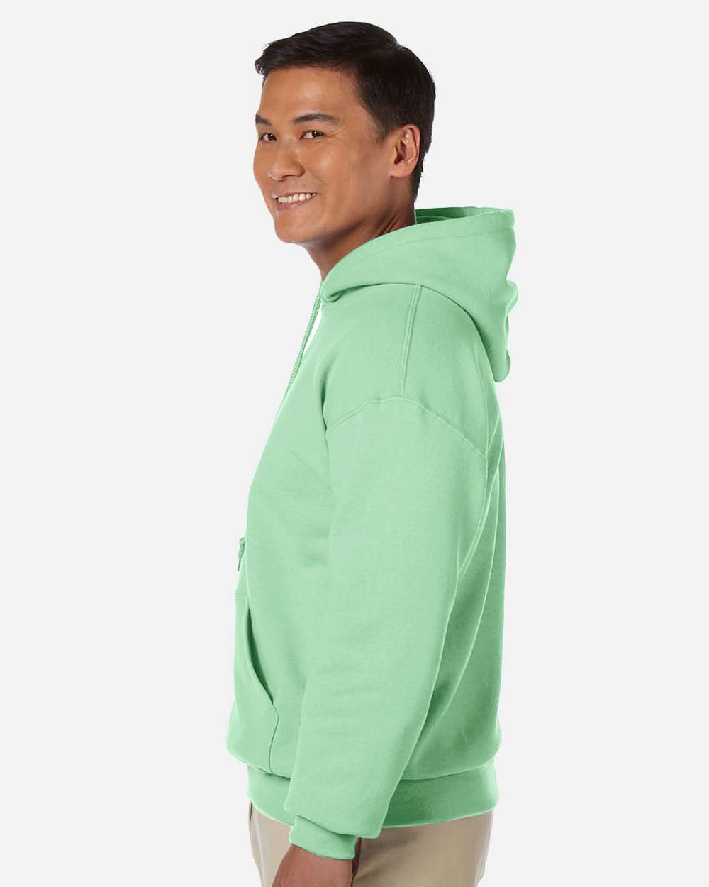 Gildan 18500 Unisex Heavy Blend™ Hooded Sweatshirt - Mint Green - On Model Side